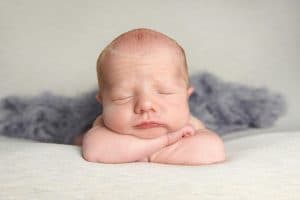 Newborn baby who was adopted