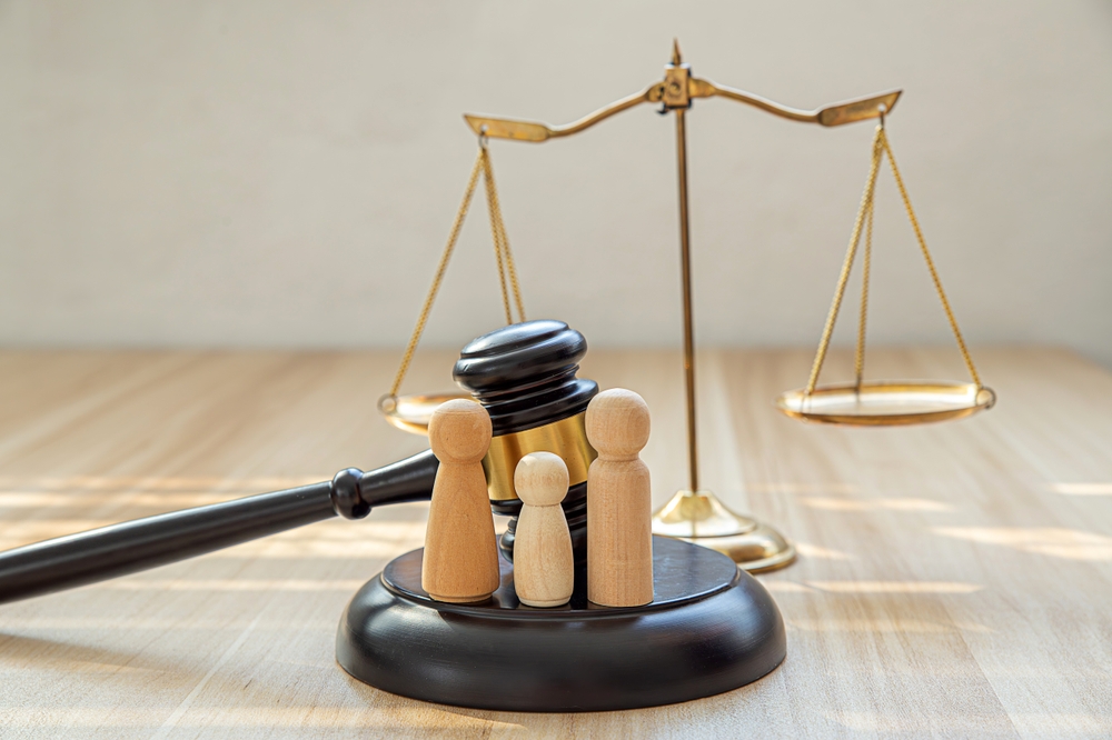 Black,Cubes,With,Phrase,Law,Family,And,Gavel,On,White