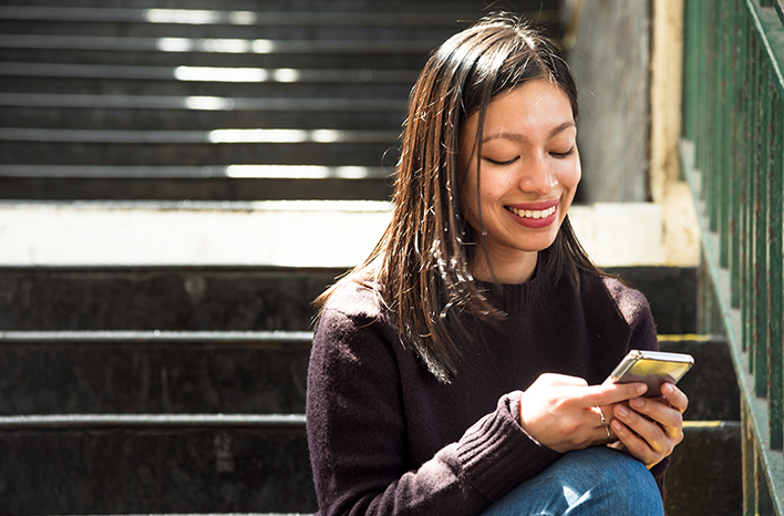 Woman on smartphone